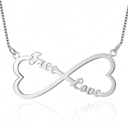 Infinity heart name necklace