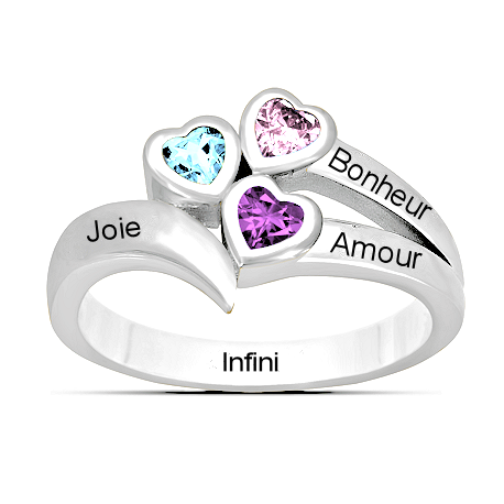 Bague trio coeurs stylée