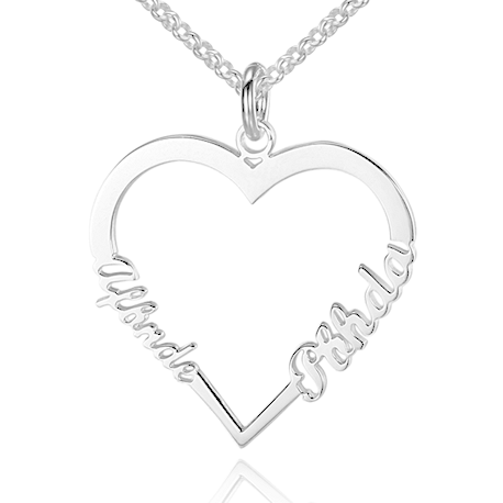 Heart name necklace