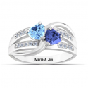 Bague duo coeur