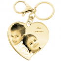 Stylish heart  keyring gold