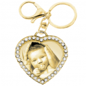 Tiffany heart zirconias keyring gold