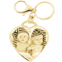 Big Tiffany heart keyring gold