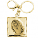 Square rope keyring gold