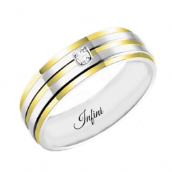 Luxury promise two tone band woman