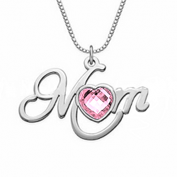 Mom heart pendant