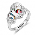 Family cage hearts ring