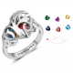 Bague famille cage coeur