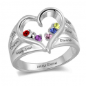 Family hearts ring