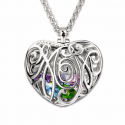 Family heart cage pendant