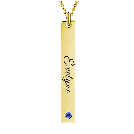 Name vertical hot sale bar necklace