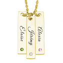 Drop bar name necklace yellow gold