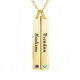 Drop bar name necklace yellow gold