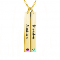 Drop bar name necklace yellow gold