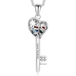 Family heart number1 cage pendant
