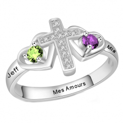 Bague couple croix