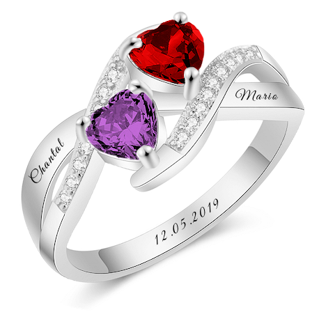 bague duo coeur