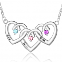 Family trio hearts pendants