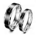 Balck Two tone couple ring set