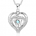 Pendentif ange petits pieds de bébé Argent Sterling OG