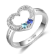 bague couple coeur ouvert