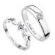 Ensemble bague couple classique argent sterling