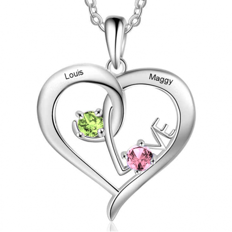 Personalized pendant love heart