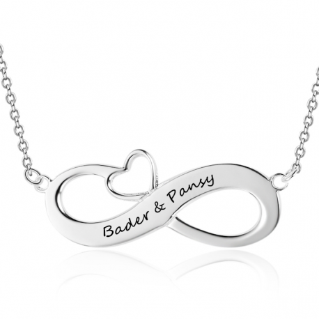 Heart infinity name necklace