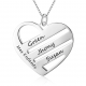 Heart family name pendant