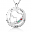 Family Double heart necklcace