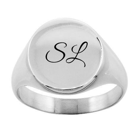 Classic round signet ring unisex