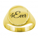 Classic round signet ring gold unisex