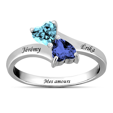 Bague couple coeur