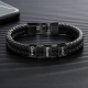 Square leather bracelet black-3