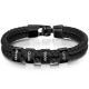 Square leather bracelet black-3