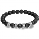 Unisex bracelet LAVA STONE silver family-4