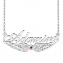 angel wing name necklace