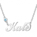 Birthstone name necklace