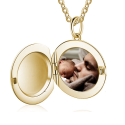 Pendentif porte-photo rond or jaune