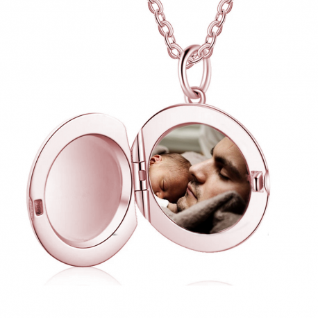 Round photo locket pendant