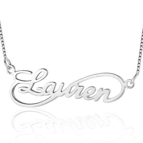 Cursive infinity name necklace
