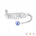 Birthstone classic name ring