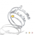 Birthstone classic name ring 2