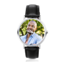 Montre homme cuir noir photo couleur