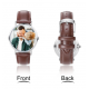 Women's black leather watch photo color