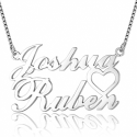 Heart double name necklace