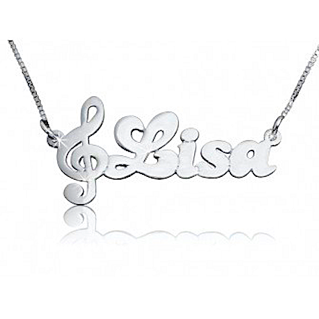 Collier prénom musical bombé