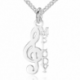 Music key name necklace