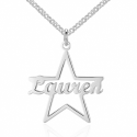 Cursive star name necklace